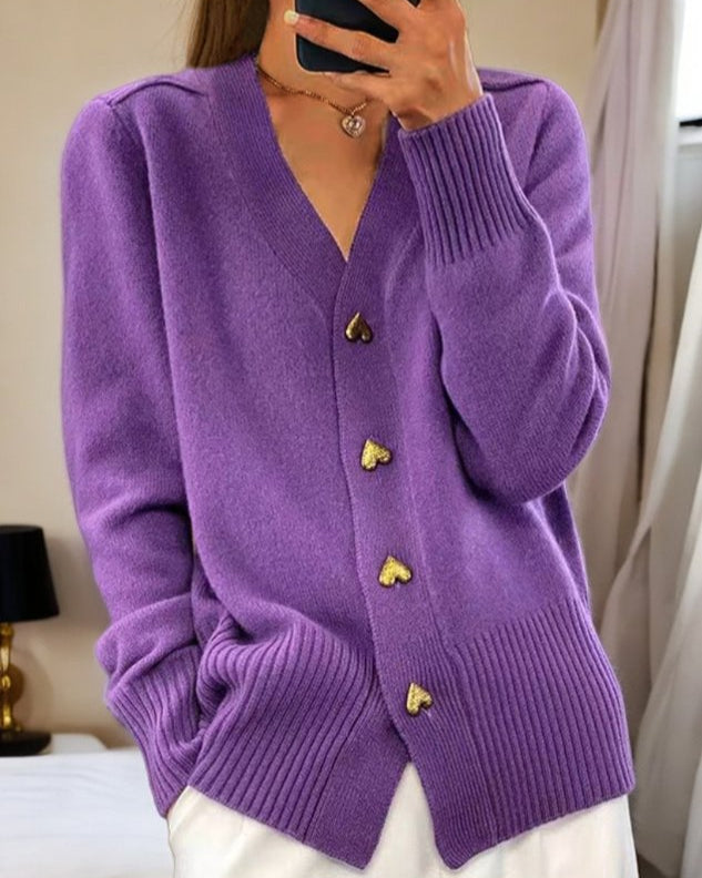 ARMIDA™|HEART BUTTON CARDIGAN